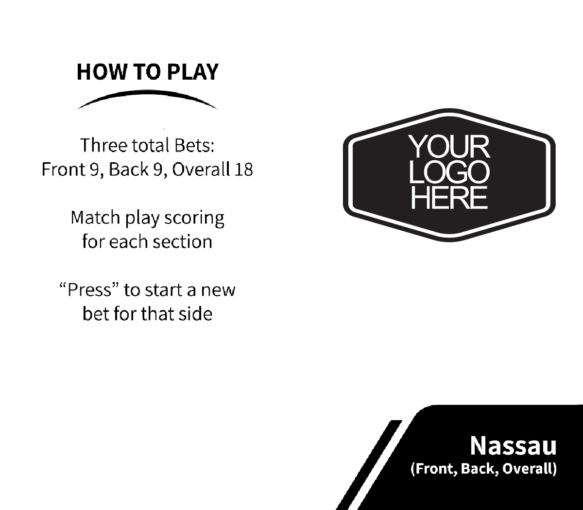 Golf Scorecards for Nassau