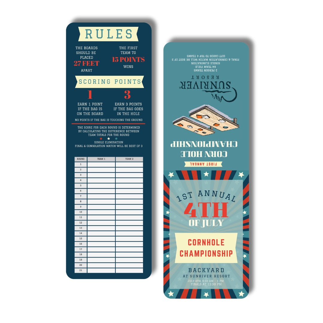 4 x 12 Inch Bi-Fold Scorecard