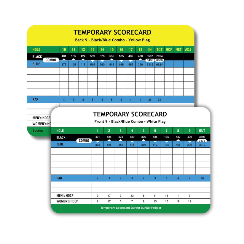 Standard Walking Card – Scorecards For Golf